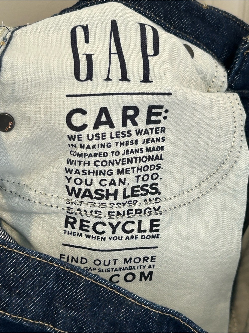 GAP Dark Indigo Baggy Mid Rise Wide-Leg Jeans Size 27 / 4T NWT $99 - Picture 11 of 11